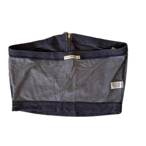 Tube Top - Knit Stretch Denim with front Zip. Medium and Large Sizes. Blue NWT - Picture 4 of 5